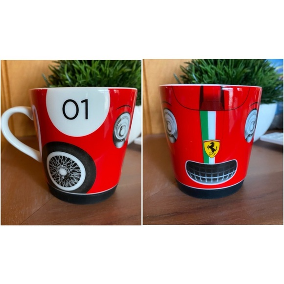 Ferrari Other - Official Ferrari Store Coffee Mug Porcelain Red Yellow Black Green Rubber Base